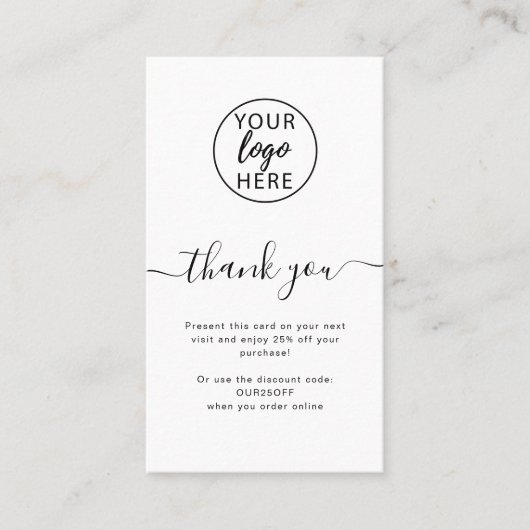 プロフェッショナルタイポグラフィビジネスロゴ 割引カード (正面)