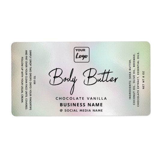 プロフェッショナルタイポグラフィホログラフィックロゴ ラベル (正面)