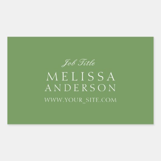 プロフェッショナルタイポグラフィモスグリーン 長方形シール (正面)