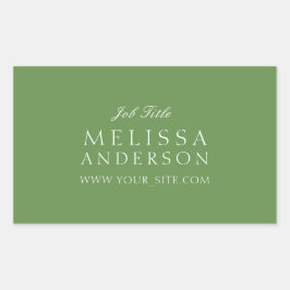 プロフェッショナルタイポグラフィモスグリーン 長方形シール