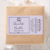 プロフェッショナルタイポグラフィラベンダーウールロゴ製品 ラベル (インサイチュ)