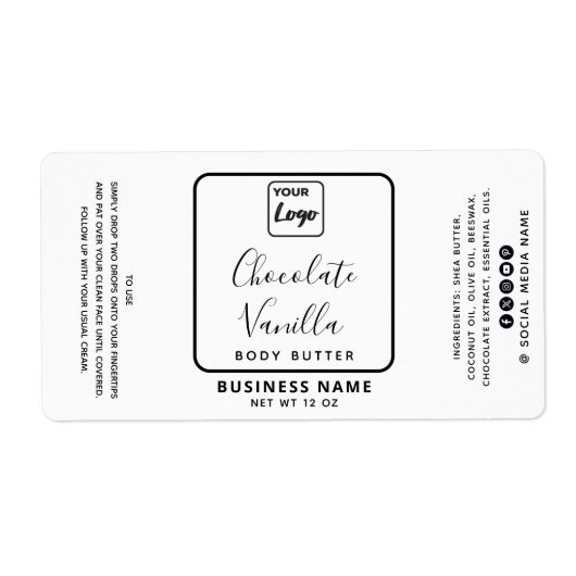 プロフェッショナルタイポグラフィ白黒ロゴプロダクト ラベル (正面)