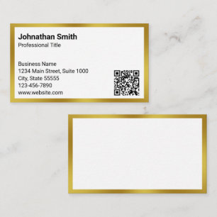 プロフェッショナルタイ連絡プ情報ホワイト金ゴールドQRコード 名刺