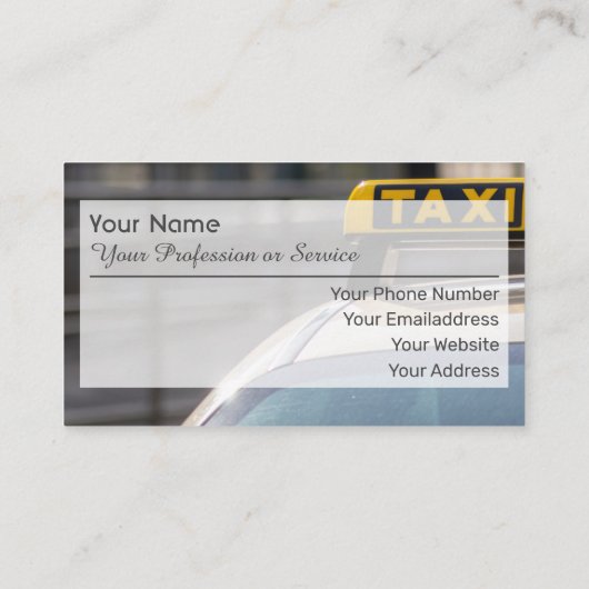 プロフェッショナルタクシー運転手の名刺 名刺 (裏面)