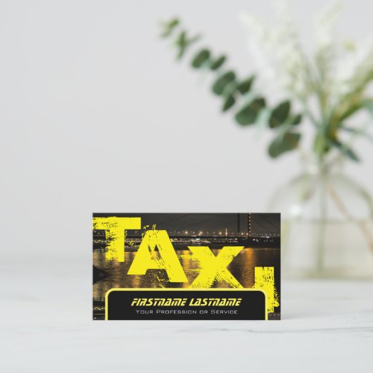 プロフェッショナルタクシー運転手タクシー運転手イエロータクシー 名刺 (スタンド正面)