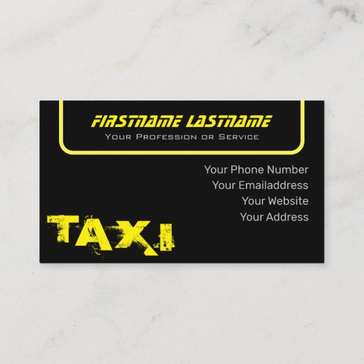 プロフェッショナルタクシー運転手タクシー運転手イエロータクシー 名刺 (裏面)