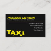 プロフェッショナルタクシー運転手タクシー運転手イエロータクシー 名刺 (裏面)