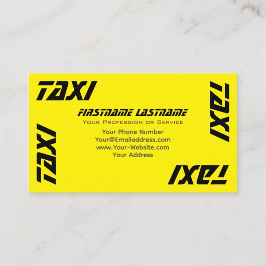プロフェッショナルタクシー運転手タクシー運転手イエロータクシー 名刺 (裏面)