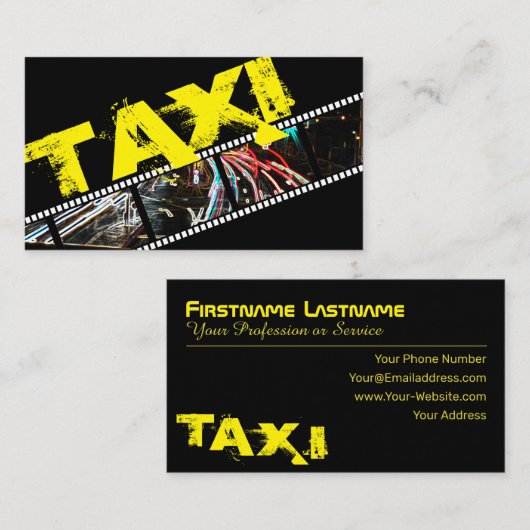 プロフェッショナルタクシー運転手タクシー運転手 名刺 (正面/裏面)