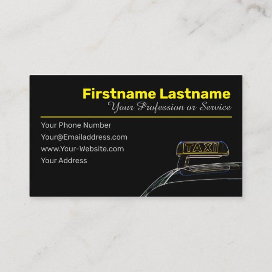 プロフェッショナルタクシー運転手タクシー運転手 名刺 (裏面)