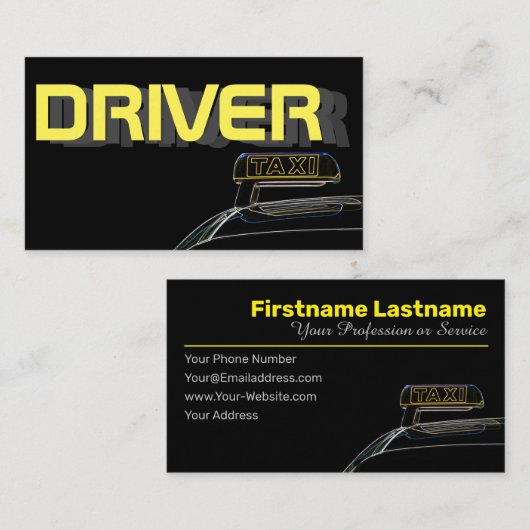 プロフェッショナルタクシー運転手タクシー運転手 名刺 (正面/裏面)