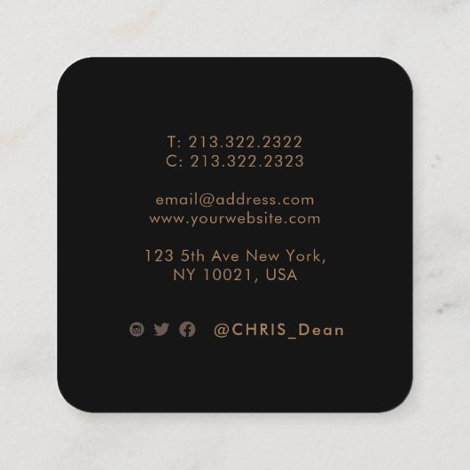 プロフェッショナルタホー絵画レイクのQRコード スクエア名刺 (裏面)