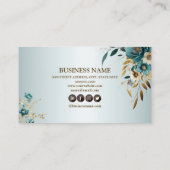 プロフェッショナルターコイズホワイトフラワーゴールデン離れズ 名刺 (裏面)