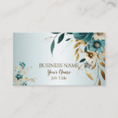 プロフェッショナルターコイズホワイトフラワーゴールデン離れズ 名刺 (正面)