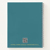 プロフェッショナルターコイズ無地のカラープレーンイニシャル ノートブック (裏面)