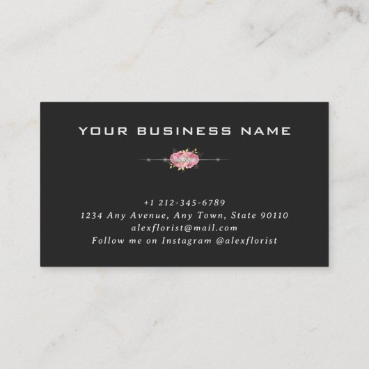 プロフェッショナルダイヤモンドピンクフローラボード 名刺 (裏面)