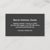 プロフェッショナルダエレガントークグモダンレーシンプル 名刺 (裏面)