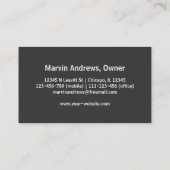 プロフェッショナルダエレガントークグモダンレーシンプル 名刺 (裏面)