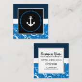 プロフェッショナルダマスク船いかり スクエア名刺 (正面/裏面)