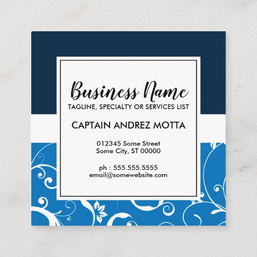 プロフェッショナルダマスク船いかり スクエア名刺 (裏面)