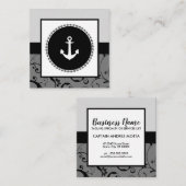 プロフェッショナルダマスク船いかり スクエア名刺 (正面/裏面)