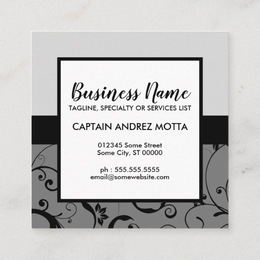 プロフェッショナルダマスク船いかり スクエア名刺 (裏面)