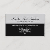 プロフェッショナルダマスク記念物カード 名刺 (裏面)