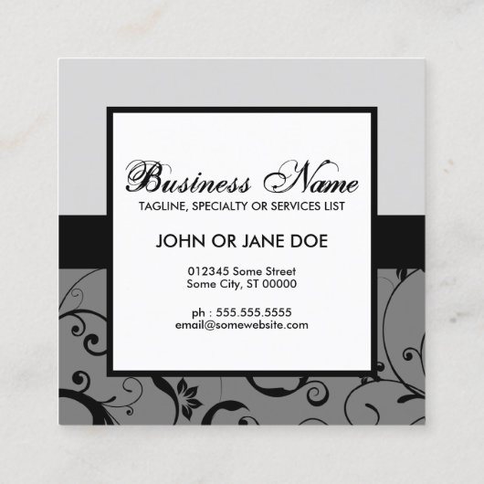 プロフェッショナルダマスクQRコード スクエア名刺 (裏面)