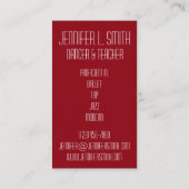 プロフェッショナルダンサーダンス先生振付家 名刺 (裏面)