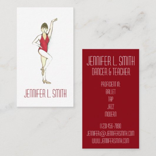 プロフェッショナルダンサーダンス先生振付家 名刺 (正面/裏面)