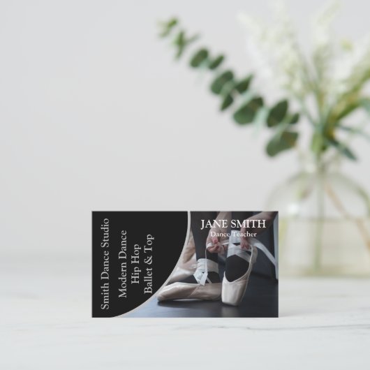 プロフェッショナルダンススタジオインストラクターテンプレート 名刺 (スタンド正面)