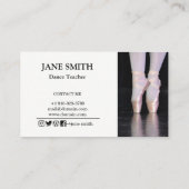 プロフェッショナルダンススタジオインストラクターテンプレート 名刺 (裏面)