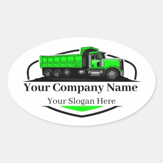 プロフェッショナルダンプトラック運送会社 楕円形シール (正面)