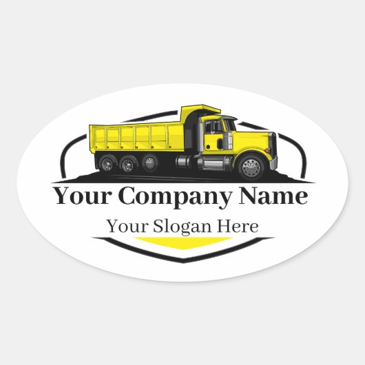 プロフェッショナルダンプトラック運送会社 楕円形シール (正面)