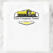 プロフェッショナルダンプトラック運送会社 楕円形シール (バッグ)