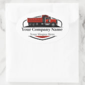 プロフェッショナルダンプトラック運送会社 楕円形シール (バッグ)