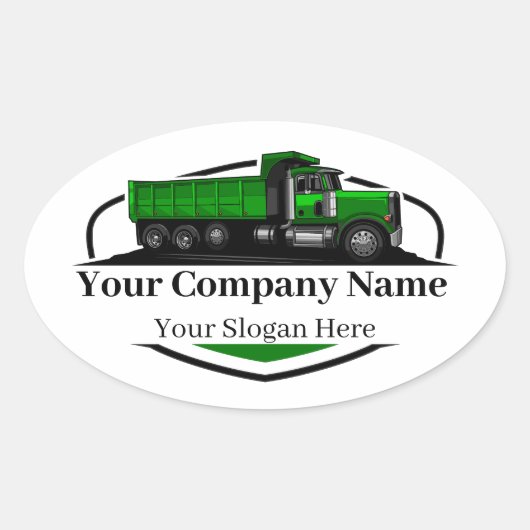 プロフェッショナルダンプトラック運送会社 楕円形シール (正面)