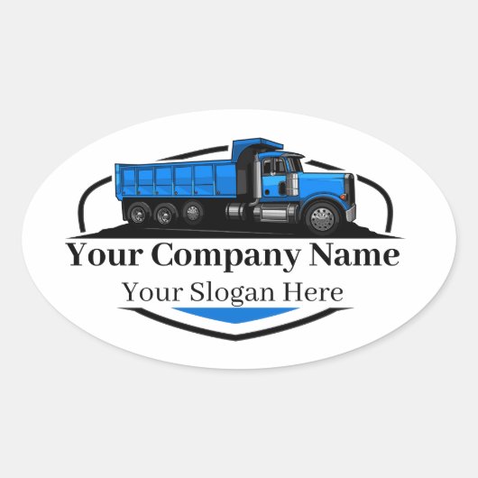 プロフェッショナルダンプトラック運送会社 楕円形シール (正面)