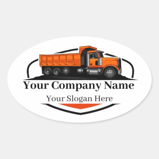 プロフェッショナルダンプトラック運送会社 楕円形シール (正面)