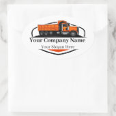 プロフェッショナルダンプトラック運送会社 楕円形シール (バッグ)