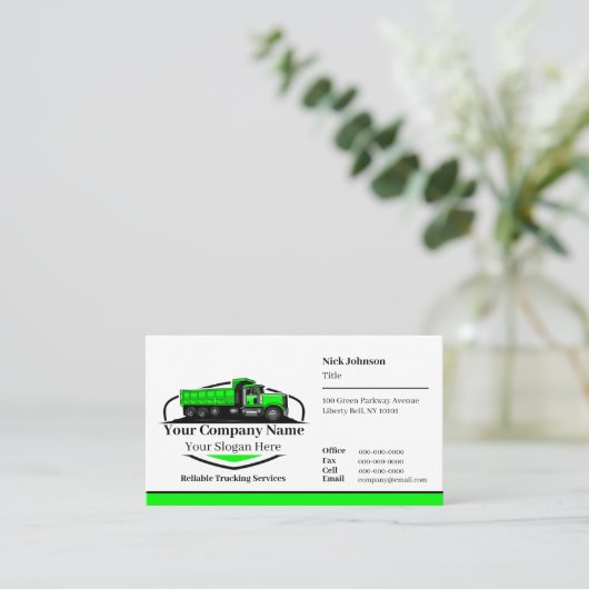 プロフェッショナルダンプトラック運送会社QRコード 名刺 (スタンド正面)