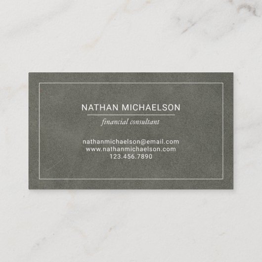 プロフェッショナルダークオリーブグリーングレーフェイクレザー 名刺 (裏面)