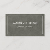 プロフェッショナルダークオリーブグリーングレーフェイクレザー 名刺 (正面)