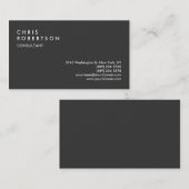 プロフェッショナルダークグレーシンプルビジネスカード 名刺 (正面/裏面)