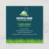 プロフェッショナルダークティール（緑がかった色）グリーンローン気に造園 スクエア名刺 (正面)
