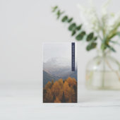 プロフェッショナルダークブルーフォトロゴQRコード 名刺 (スタンド正面)