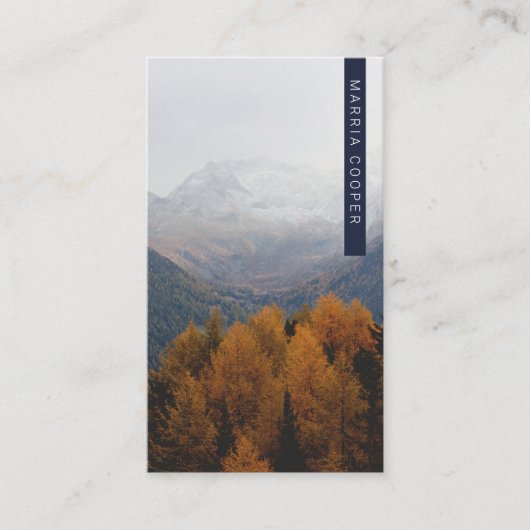 プロフェッショナルダークブルーフォトロゴQRコード 名刺 (正面)