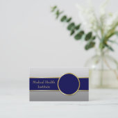 プロフェッショナルダークブルー金ゴールドリムエレガント 名刺 (スタンド正面)