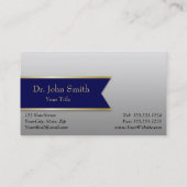 プロフェッショナルダークブルー金ゴールドリムエレガント 名刺 (裏面)