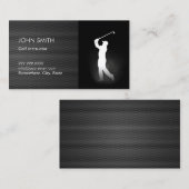 プロフェッショナルダークメタルゴルフビジネスカード 名刺 (正面/裏面)